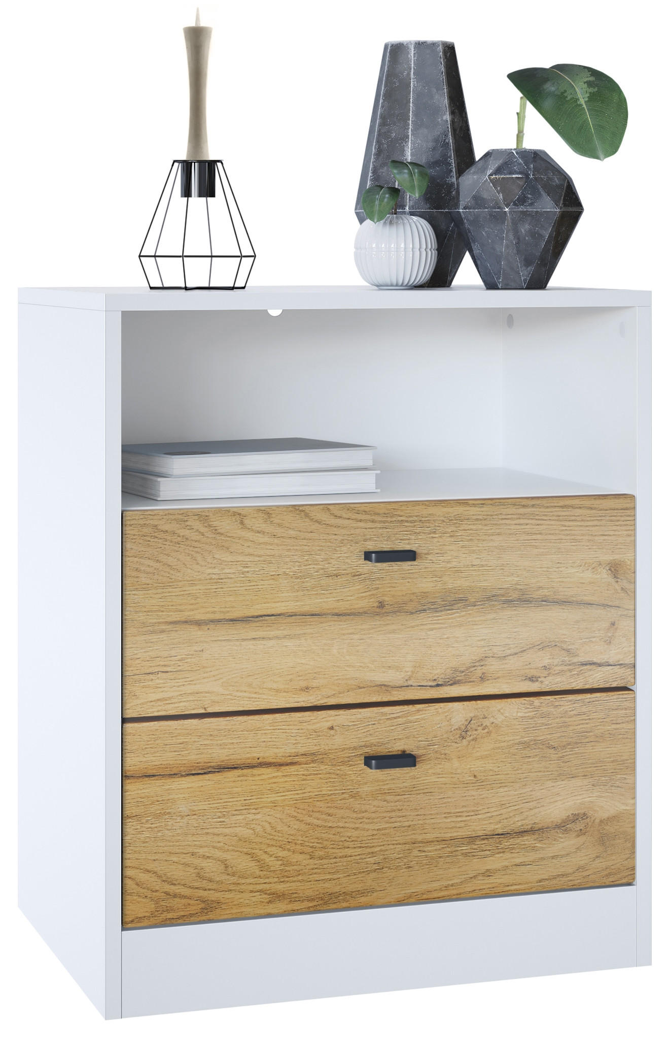 KOMMODE Pino Fronten in Eiche Natur - Eichefarben, Holzwerkstoff (56/67.5/36cm) - Vladon