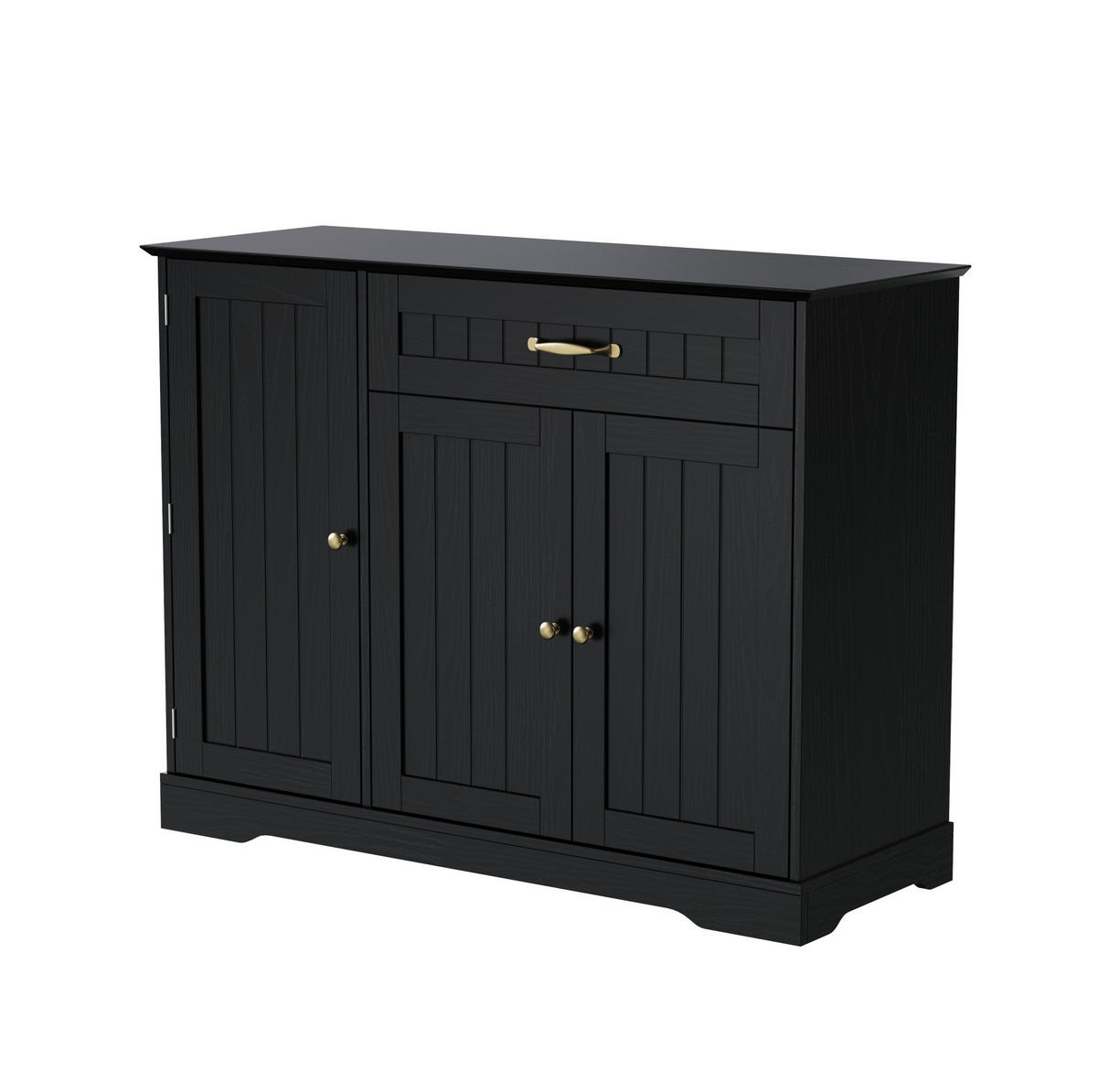 SIDEBOARD mit Schublade & 3 Türen in Schwarz – moderner Stauraum - Schwarz, Holzwerkstoff (107/83.4/40cm) - BEAOK