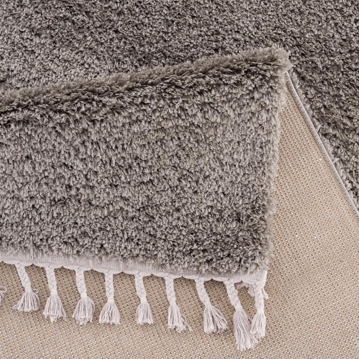 HOCHFLOR-TEPPICH Shaggy Pulpy 100 Anthrazit 140x200 cm - Grau, Textil (140/200cm) - carpet city