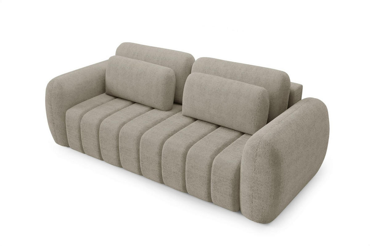 SCHLAFSOFA Caria - Beige, Holzwerkstoff/Textil (266/95/110cm) - Fun Möbel