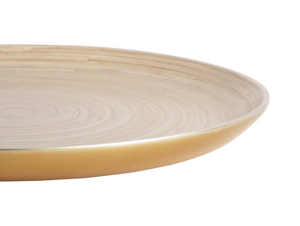 SERVIERTABLETT Puro 42/42/3 cm - Goldfarben, Naturmaterialien (42cm) - Present Time