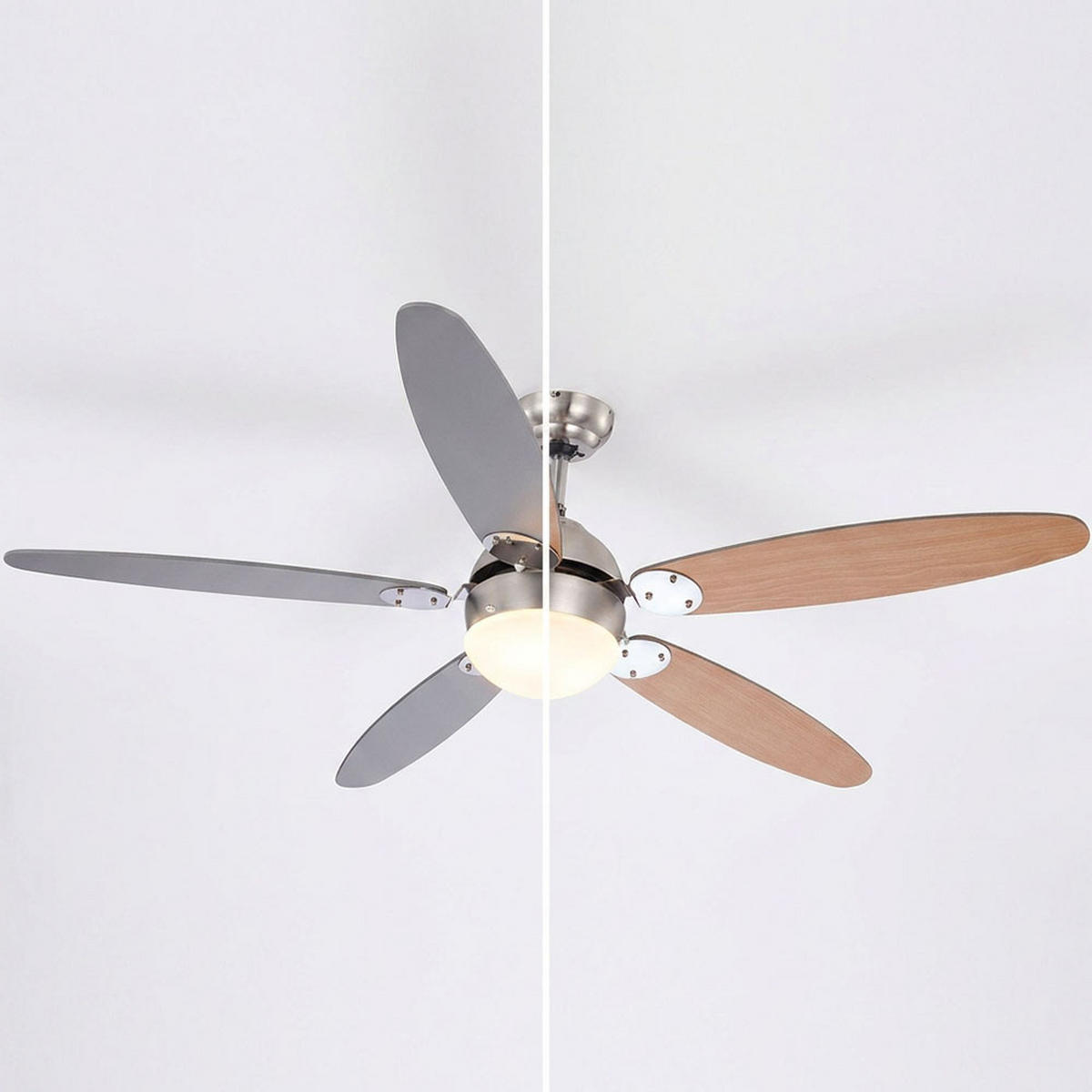 DECKENVENTILATOR AZURA Holzoptik Braun - Braun, Glas (132/132/40.6cm) - Globo Lighting