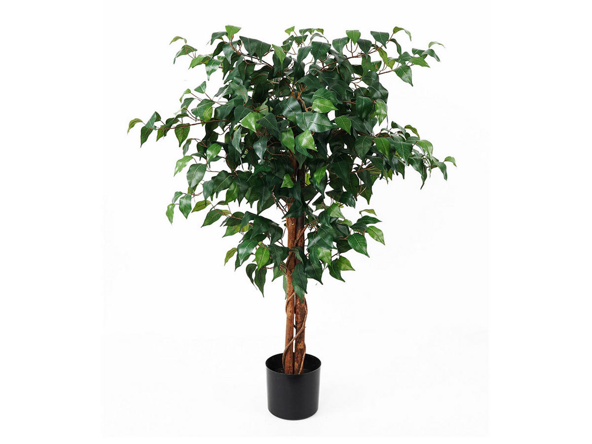 DEKOPFLANZE Fig Ficus 76/76/110 cm - Grün, Kunststoff (110cm) - Present Time