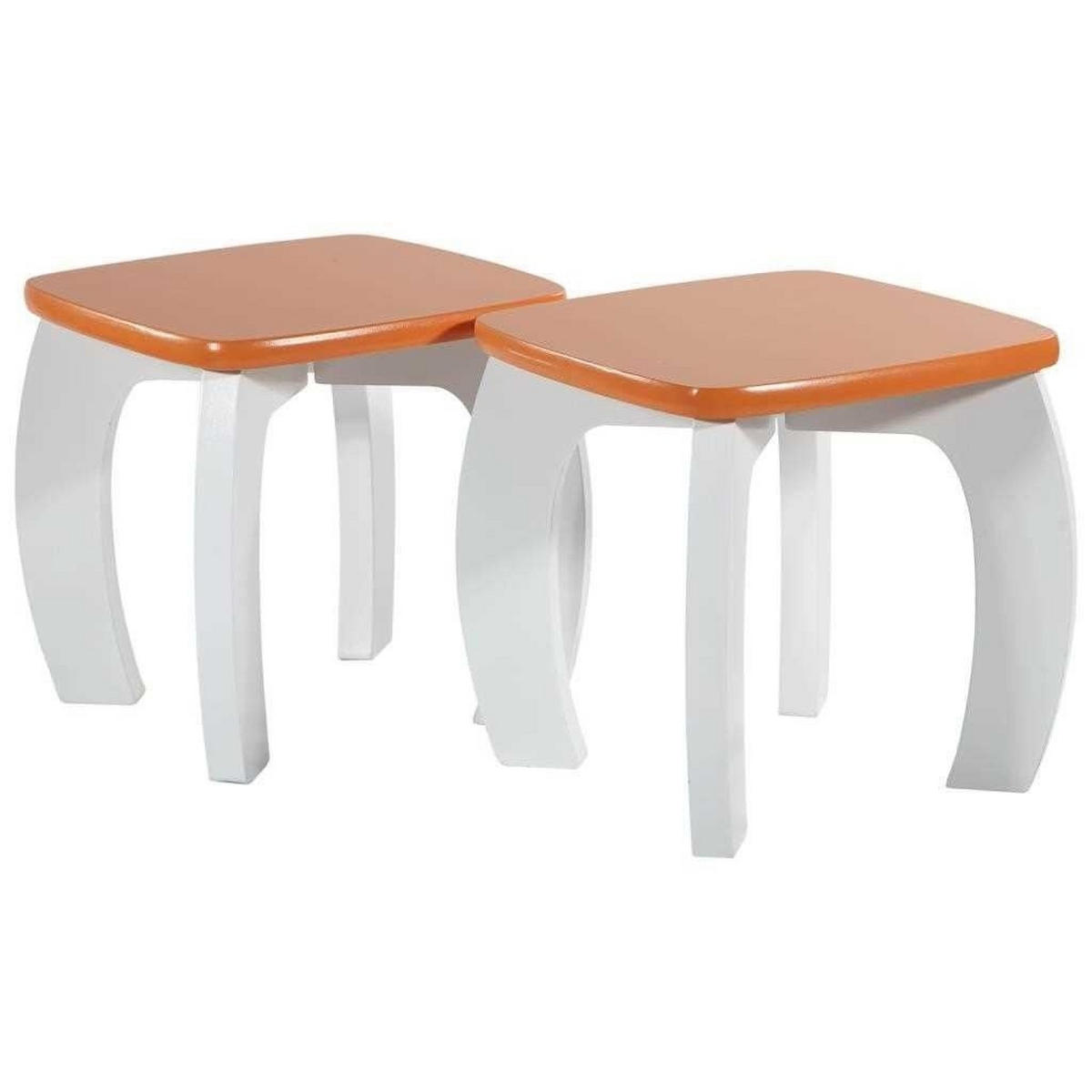 HOCKER und TISCH, 96x48x42cm, 3-tlg. - Orange, Holzwerkstoff (96/42/48cm) - Wanderlust
