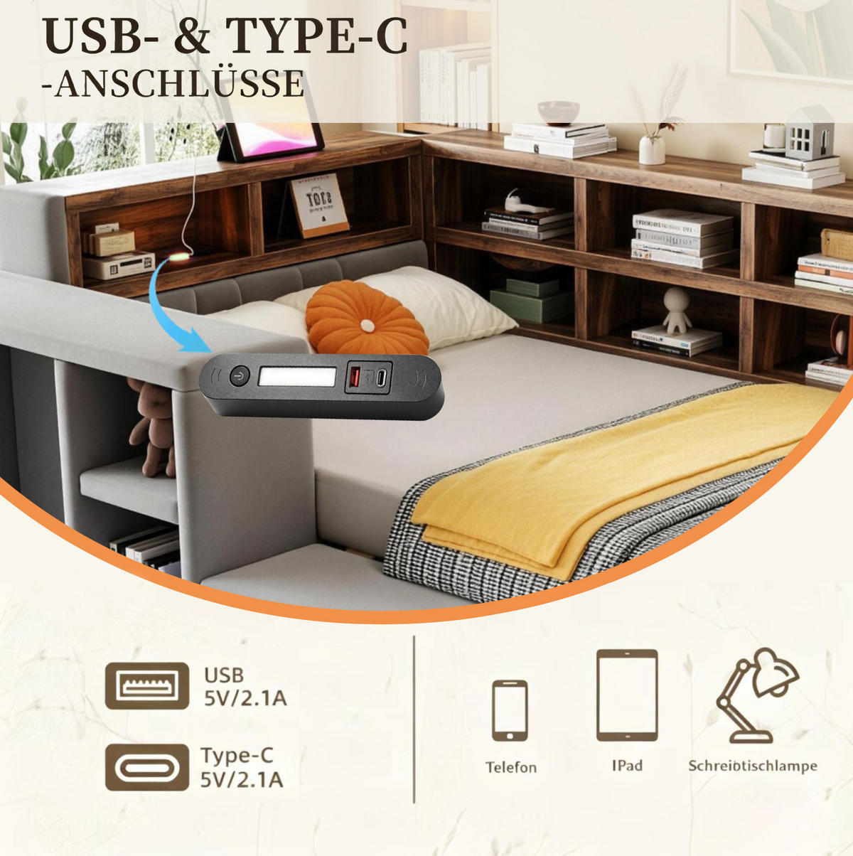 POLSTERBETT 90/200 cm aus Samtstoff mit LED, Dunkelgrau - Dunkelgrau, Textil (90/200cm) - OKMYHOME