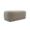 POUF Samt Stoff Grau - Taupe/Schwarz, Kunststoff/Textil (92/40/48cm) - Makamii