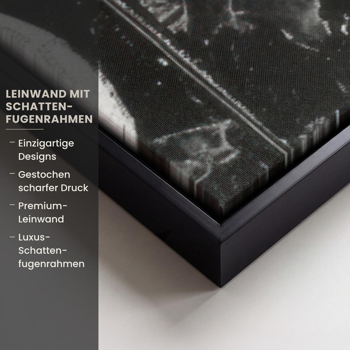 LEINWAND Bilder mit Rahmen - Gesicht - Mund - Graffiti - Schwarz - 140x90 - Schwarz, Textil (140/90cm) - MuchoWow