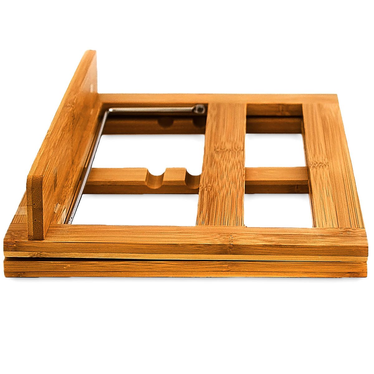 KOCHBUCHSTÄNDER - Hellbraun, Holz/Metall (33/22/22.5cm) - Relaxdays