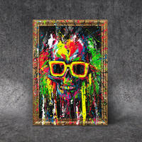 GEMÄLDE Neon-Spritzer Schattenfugenrahmen Gold 140x100 cm - Goldfarben, Holz (140/100cm) - YS-art gallery
