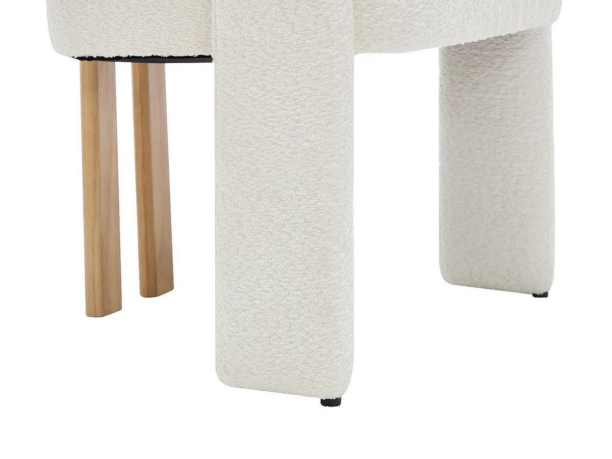 STUHL - 65 cm x 58 cm - stoff - naturfarben hell, weiß Noreti - Naturfarben/Weiß, Textil (65/79/58cm) - Vente-Unique