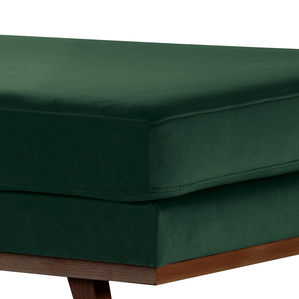 POLSTERHOCKER - Buchefarben/Grün, Buchenholz/Textil (85/43/60cm) - home24