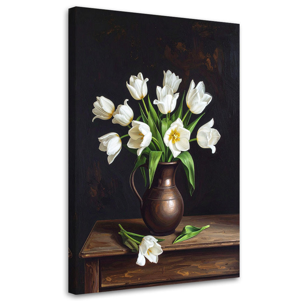 LEINWANDBILD Blumen 80x120cm - Weiß, Textil (80/120cm) - Feeby