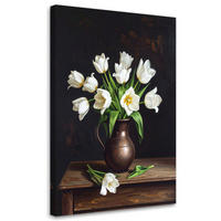 LEINWANDBILD Blumen 80x120cm - Weiß, Textil (80/120cm) - Feeby