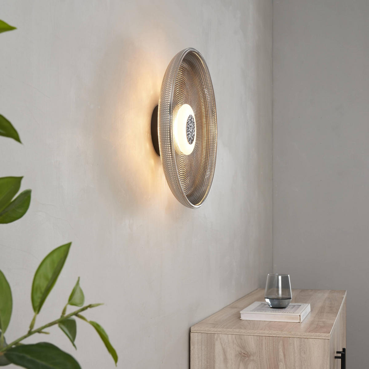 DECKENLEUCHTE Ossara, Schwarz und rauchgrau, 10cm - Schwarz, Glas (10/40/40cm) - KOSILUM