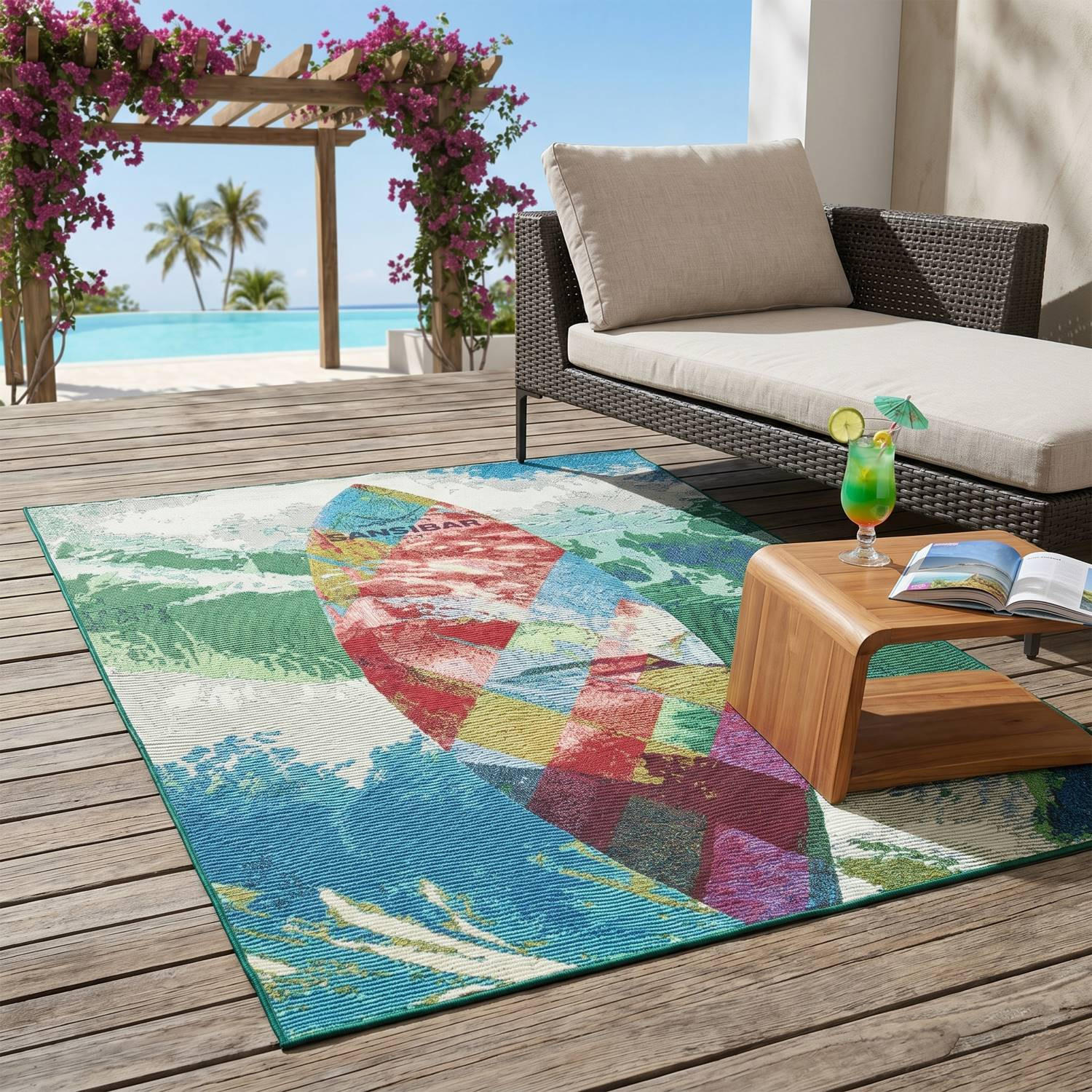 Sansibar Sylt Outdoorteppich Mehrfarbig 100x200 cm