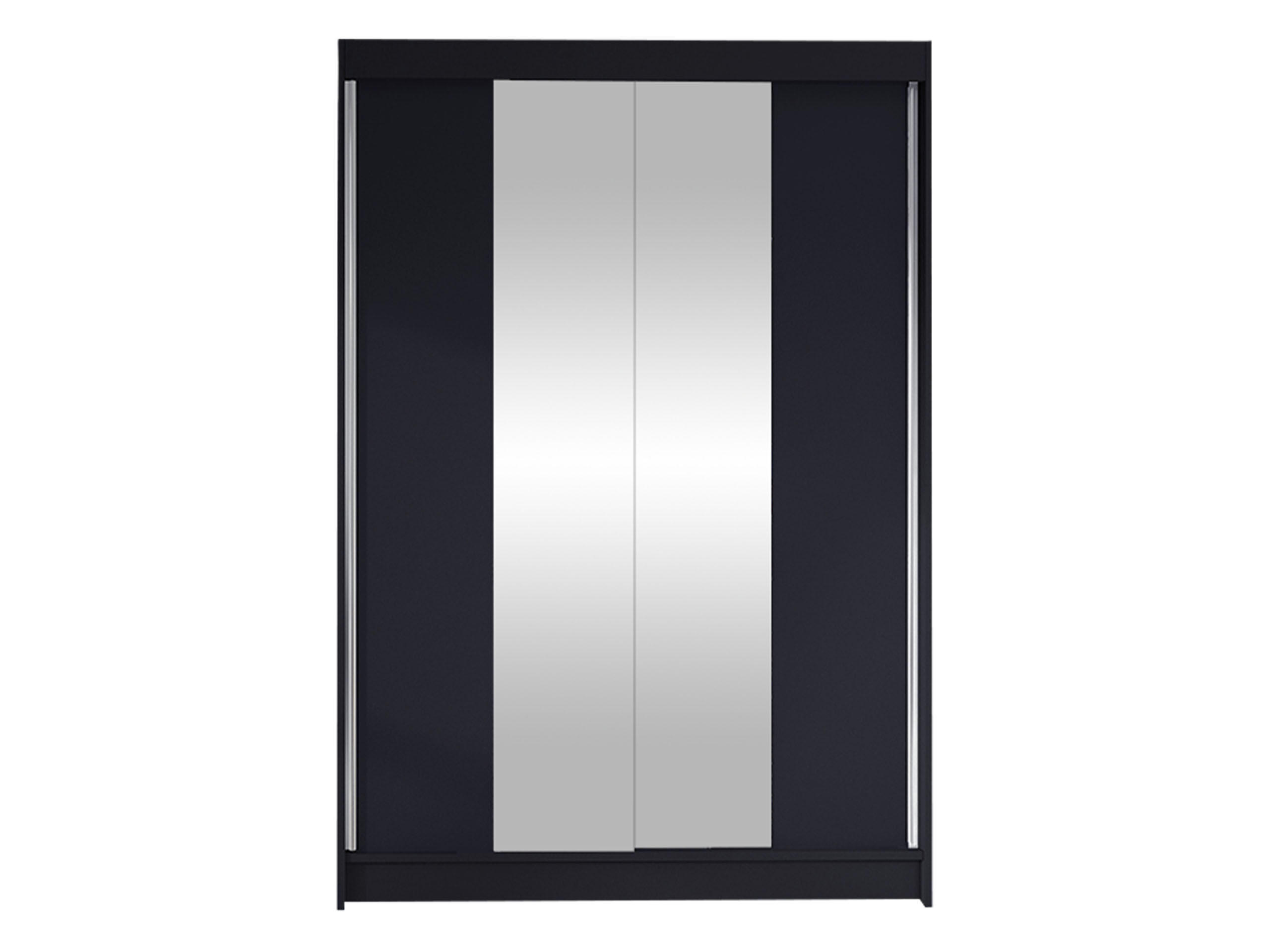 SCHWEBETÜRENSCHRANK Lino II - Schwarz, Holzwerkstoff/Metall (120/200/58cm) - MIRJAN24