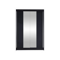 SCHWEBETÜRENSCHRANK Lino II - Schwarz, Holzwerkstoff/Metall (120/200/58cm) - MIRJAN24