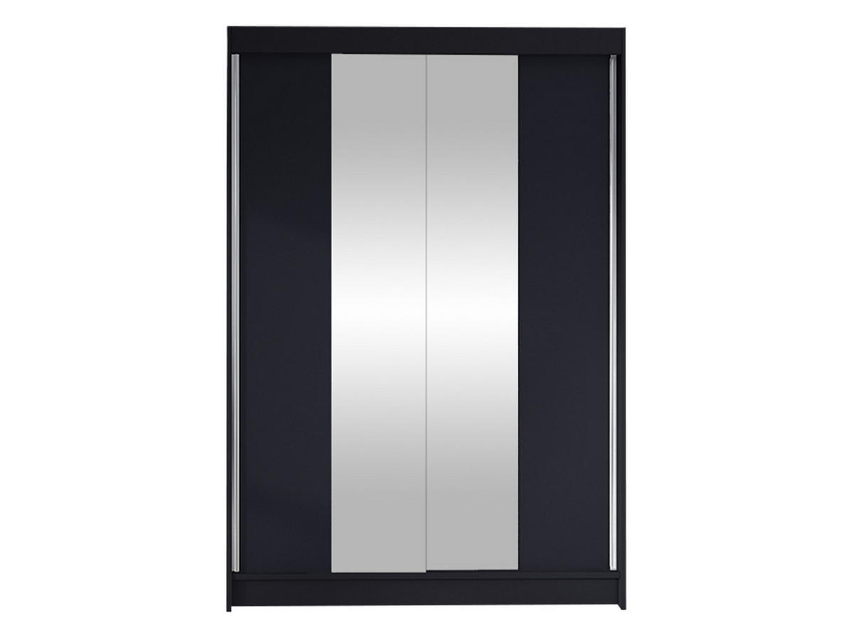 SCHWEBETÜRENSCHRANK Lino II - Schwarz, Holzwerkstoff/Metall (120/200/58cm) - MIRJAN24