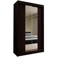 ŠATNÍ SKŘÍŇ S POSUVNÝMI DVEŘMI LUCENZA, 120/216/61 cm 2dveřová se zrcadlem, dekor wenge - barva Wenge, kompozitní dřevo (120/216/61cm) - MASSENO