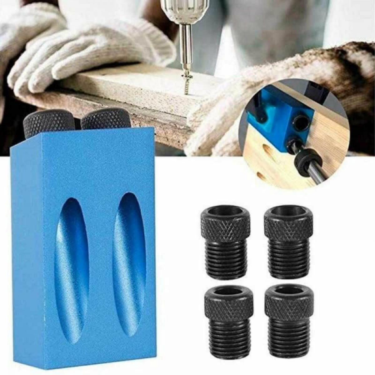 BOHRER – 15°-Fasenbohren für Holzbearbeitung, inklusive Bohrer und 6/8/10-mm-Bohrschablone - Multicolor, Metall (6.8/3.8/1.8cm) - DCA