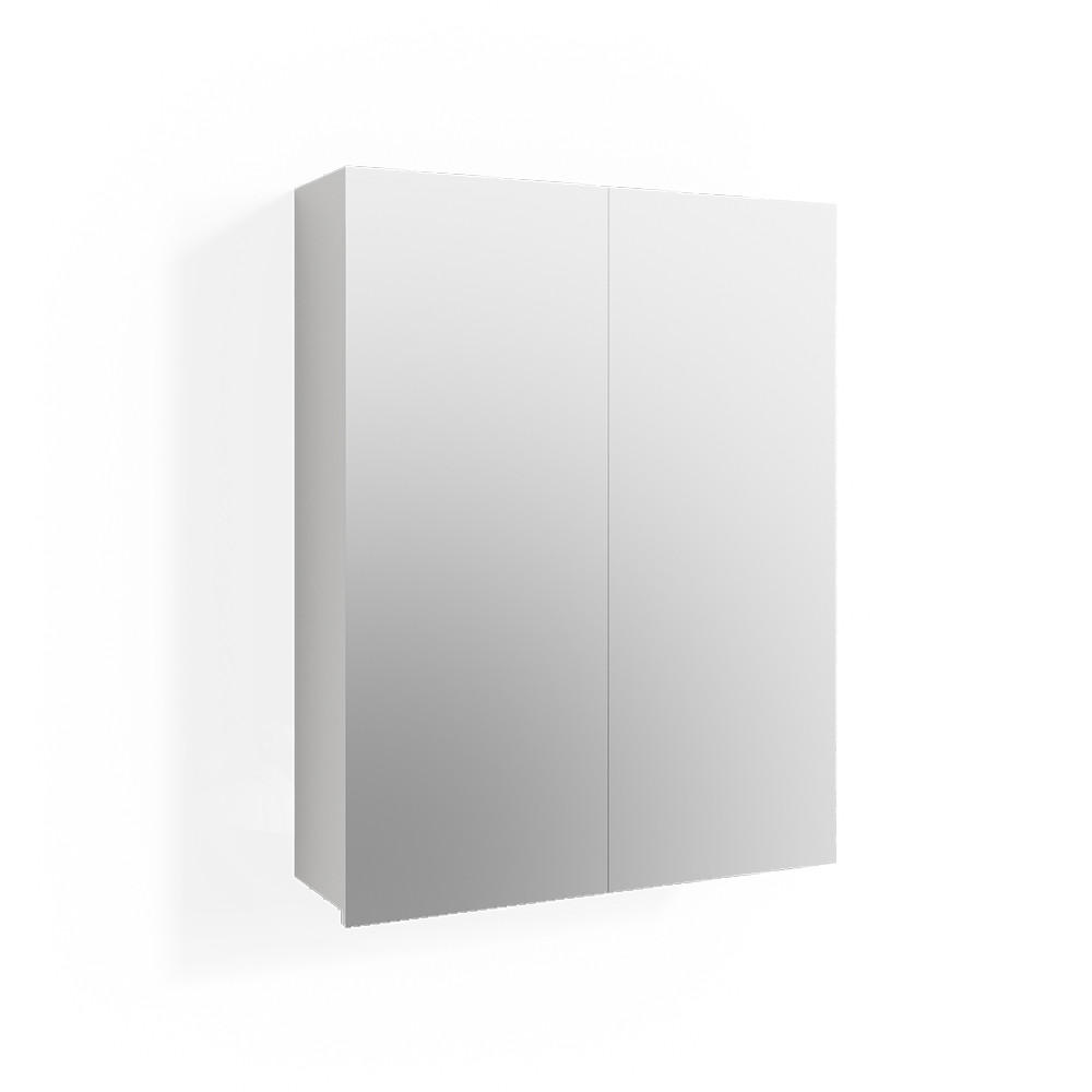BADSPIEGELSCHRANK Fredd Weiß 60 x 77 cm - Weiß Hochglanz, Holzwerkstoff (60/77/17.2cm) - Vicco
