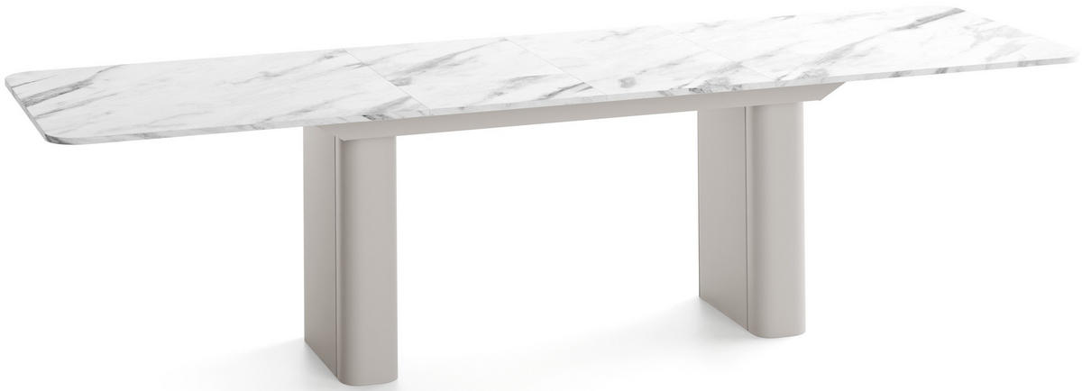 ESSTISCH Riven rechteckig ausziehbar verlängerbar mit Butterfly-Auszug, Marmor Weiß 180-276/90/76 cm - Kaschmir/Ecru, Holzwerkstoff/Metall (90/276/76cm) - WFL GROUP