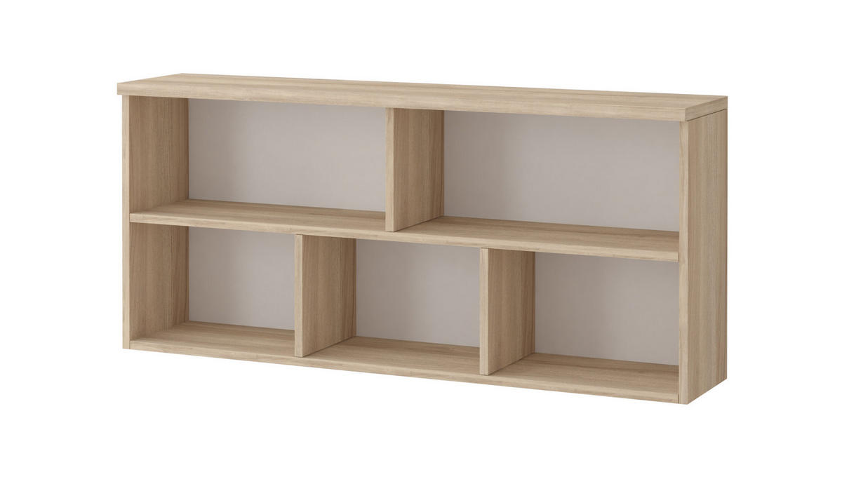 JUGENDZIMMER Tavilo in Eiche Sonoma mit Weiß 4 teilig - Kinderzimmer Komplett Set - Schwebetürenschrank ohne Spiegel - Braun, Holzwerkstoff (80/200/120cm)