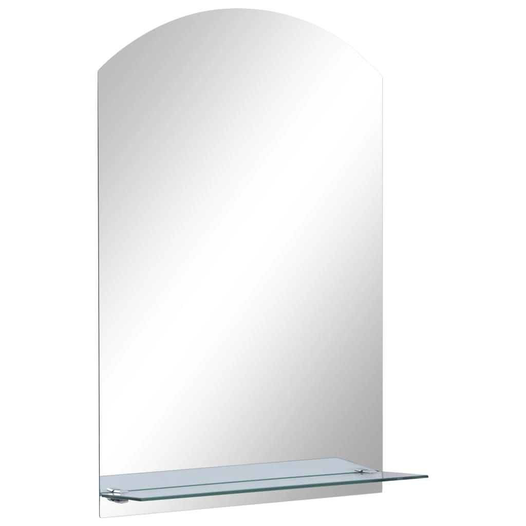 WANDSPIEGEL mit Regal 40×60 cm Hartglas - Silberfarben, Glas (40/60/10cm) - furnicato