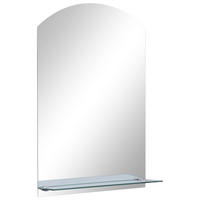 WANDSPIEGEL mit Regal 40×60 cm Hartglas - Silberfarben, Glas (40/60/10cm) - furnicato