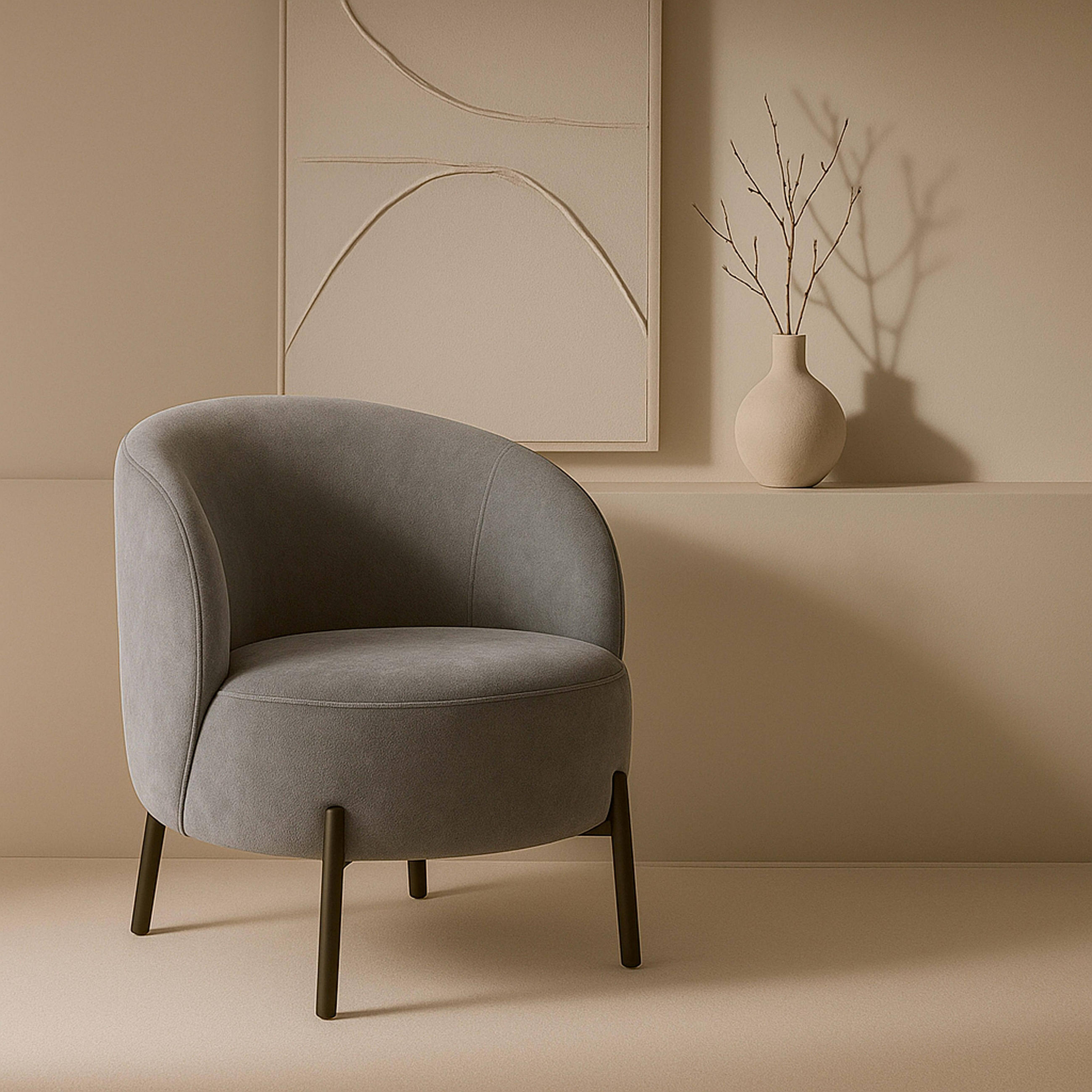 RELAXSESSEL, Grau - Grau, Textil (66/76/73cm) - Oviala