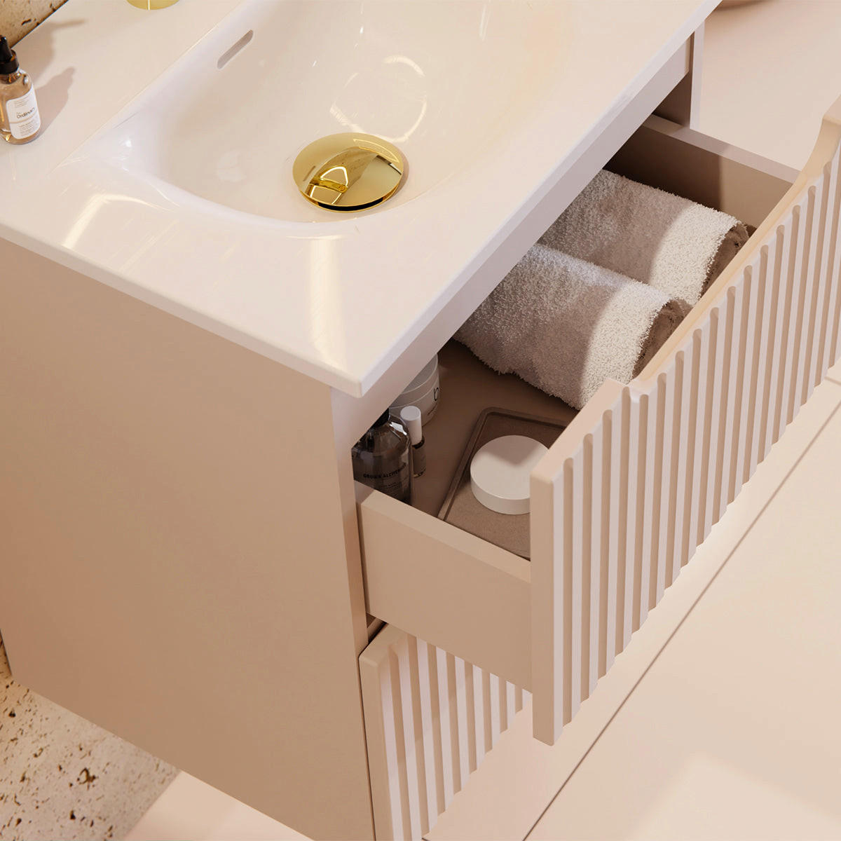 WASCHTISCH 50cm Riva Kaschmir - Beige, Holzwerkstoff (50/57/40cm) - Petits-meubles