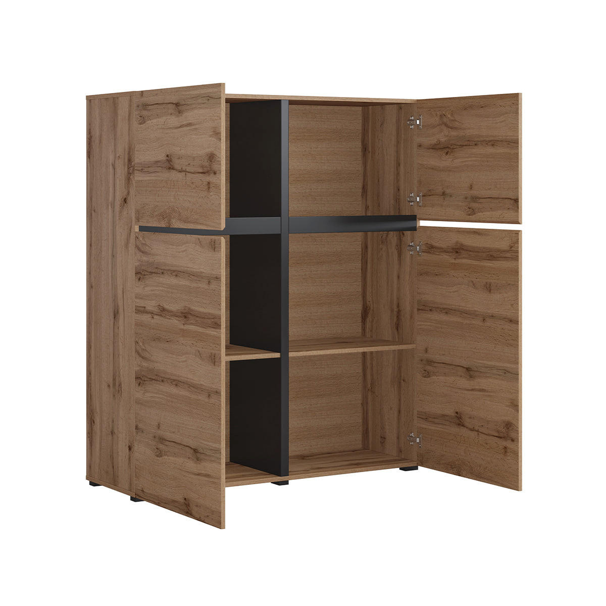 KOMODA Lilia Drevo - hnedá, kompozitné drevo (119/139/40cm) - Petits-meubles