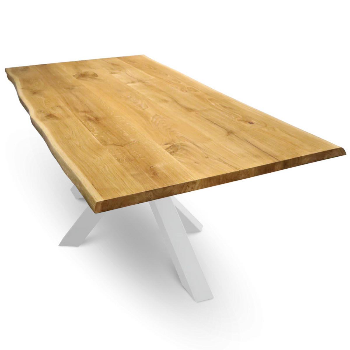 MASSIVHOLZPLATTE Eiche mit Baumkante ERIK 100x70 cm Tischplatte rechteckig - Braun, Holz (100/70/4cm) - DELUKE