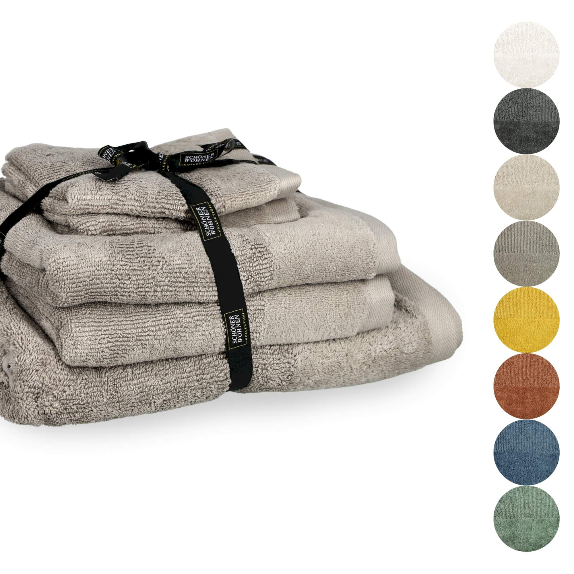 HANDTUCH SET SENSE 5tlg. - Sandfarben, Textil (50/100cm) - Schöner Wohnen