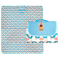 PICKNICKDECKE im Flamingo Design - Blau, Kunststoff (145/199cm)