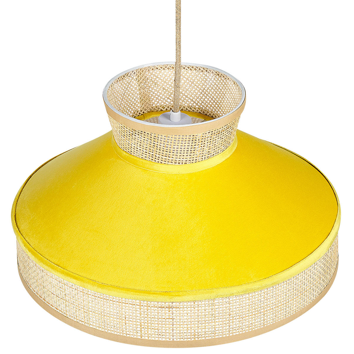HÄNGELAMPE Batali 45/45/167 cm - Gelb, Naturmaterialien (45/45/167cm) - Beliani