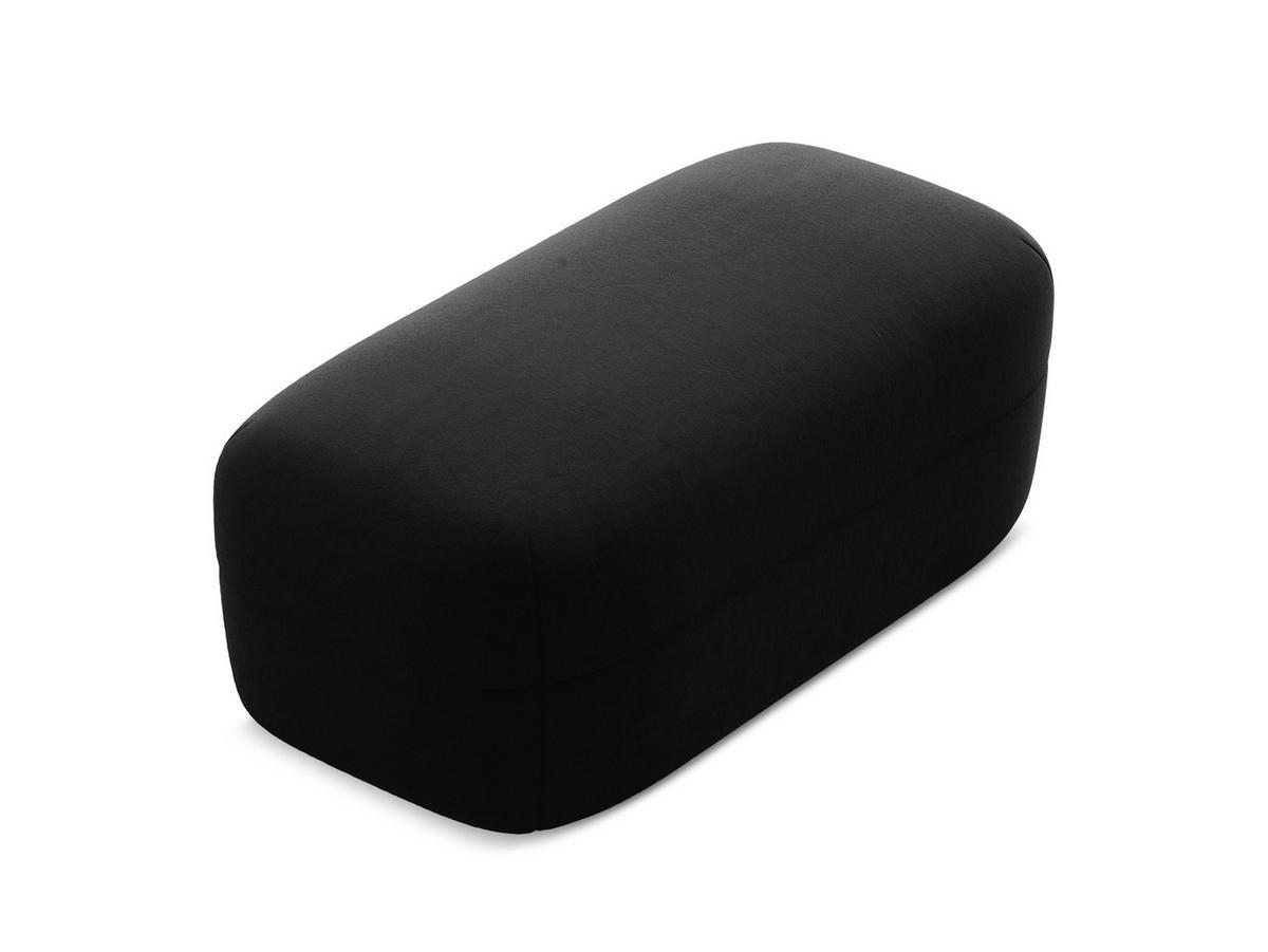 POUF Samt Stoff Schwarz - Schwarz, Kunststoff/Textil (92/40/48cm) - Makamii