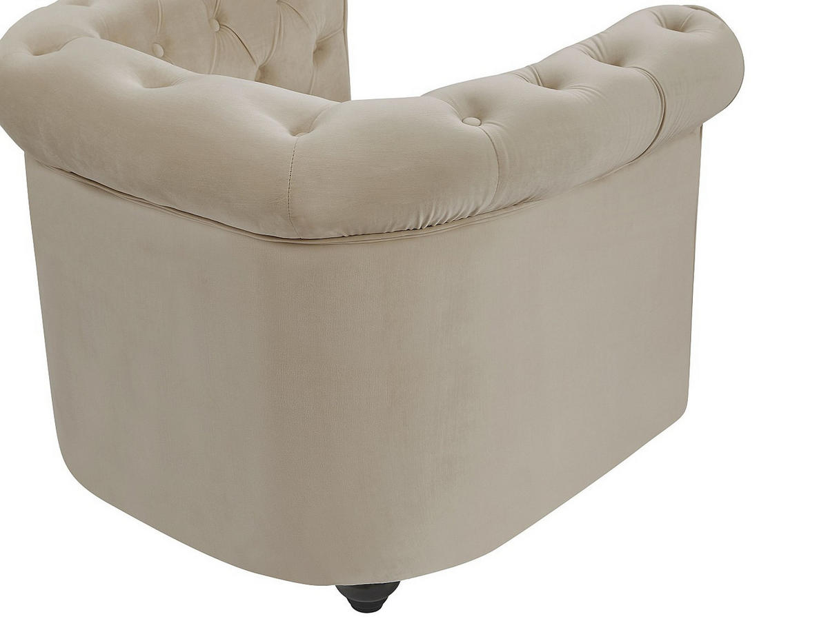 SESSEL mit gerader Rückenlehne - 1 Person - Samt, Stoff - Beige - - Beige, Textil (82/72/78cm) - Vente-Unique
