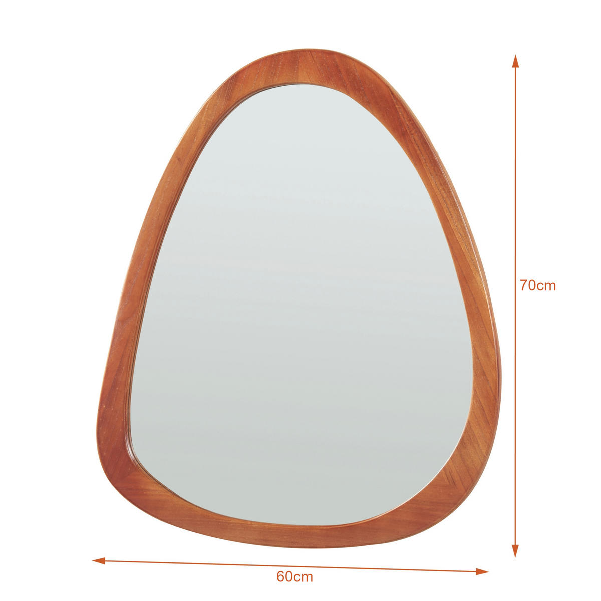 WANDSPIEGEL Jomala - Braun, Glas/Holz (60/2/70cm) - [en.casa]