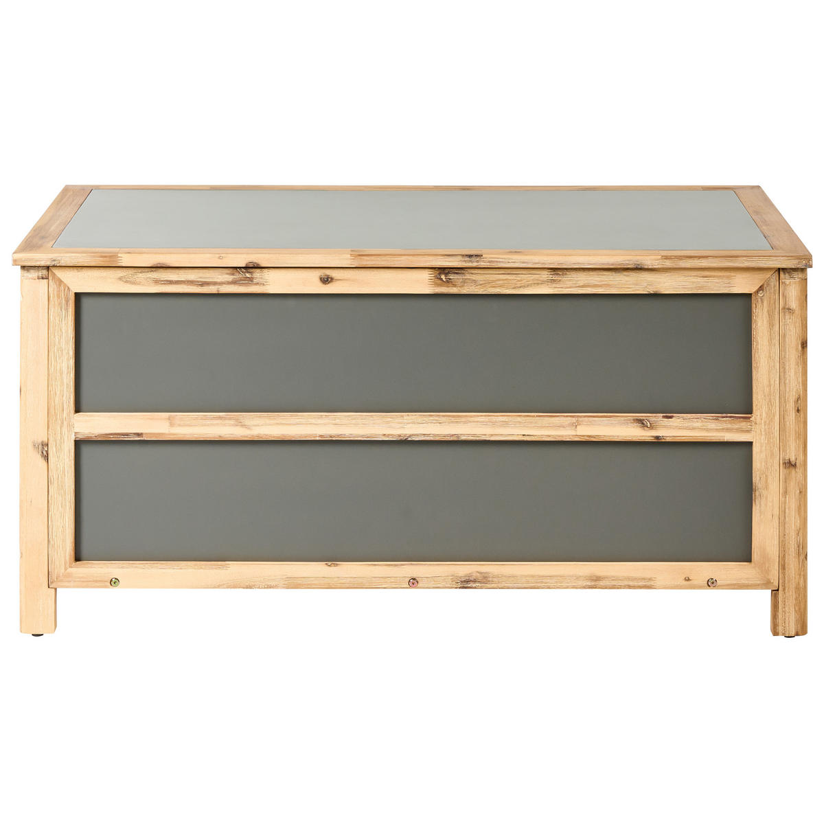 AUFBEWAHRUNGSBOX Grau Acate - Hellbraun/Grau, Stein (121/61/72cm) - Beliani