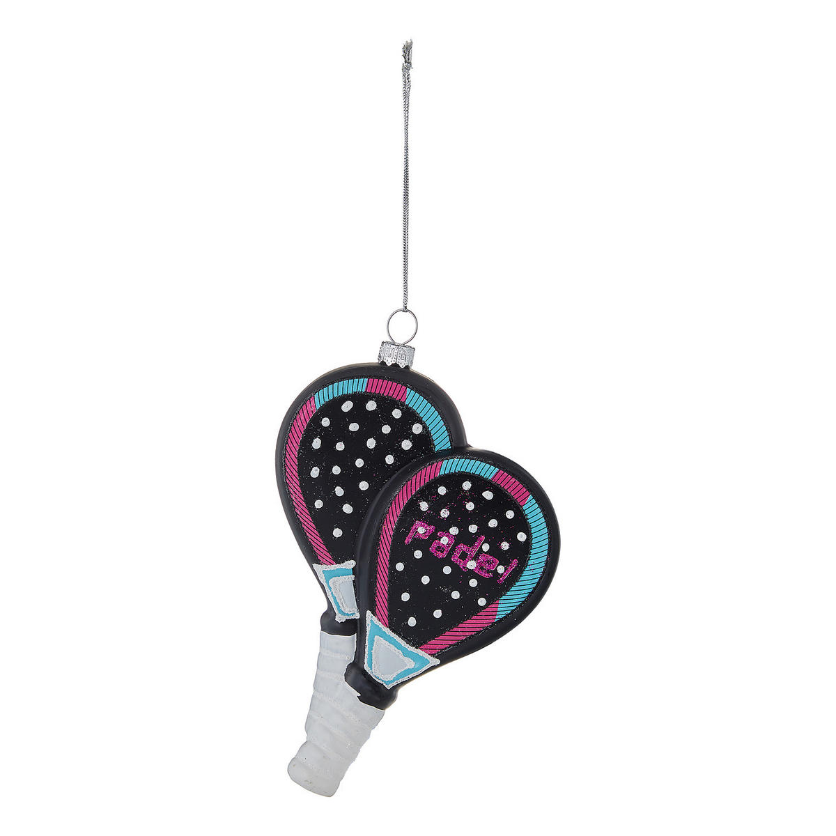 WEIHNACHTSBAUMKUGEL Hang On Paddel-Schläger - Schwarz, Glas (10/15/2.5cm) - Butlers