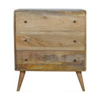 KOMMODE 3-Schubladen, Beige - Messingfarben/Braun, Holz/Metall (70/80/35cm) - Artisan Furniture