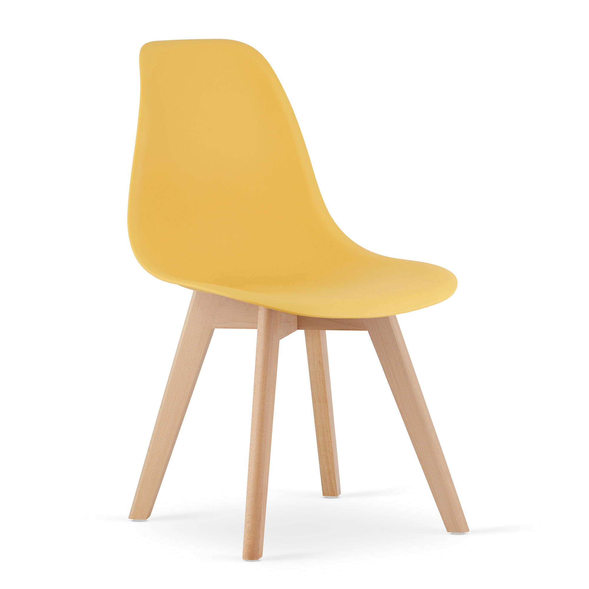ESSZIMMERSTUHL KITO Senffarbener Sitz, natürliche Beine - Currygelb/Naturfarben, Kunststoff (46/80/54.5cm) - Valora