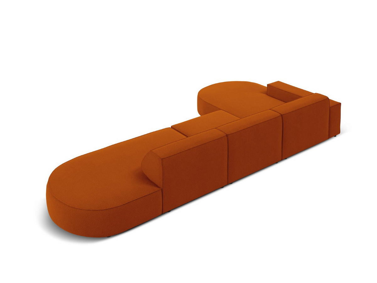 ECKSOFA links Jodie aus strukturiertem Stoff terrakotta 4 Sitzplätze - Terra cotta, Textil (166/342cm) - Micadoni