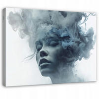 LEINWANDBILD Frau Abstraktion Blau 120x80 cm - Multicolor, Holzwerkstoff (120/80cm) - Wallarena