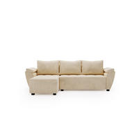 ECKSOFA ZEUS L Monolith 02 Links mit Schlaffunktion - Beige, Textil (251/140cm) - Bedante