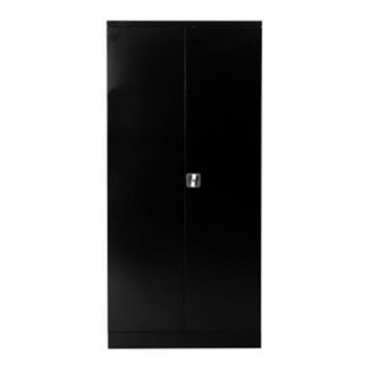 STAHLSCHRANK Bee mit 10 lackierten Fachböden 195x92x42 cm Korpusfarbe Schwarz Frontfarbe Schwarz - Schwarz, Metall (92/195/42cm)