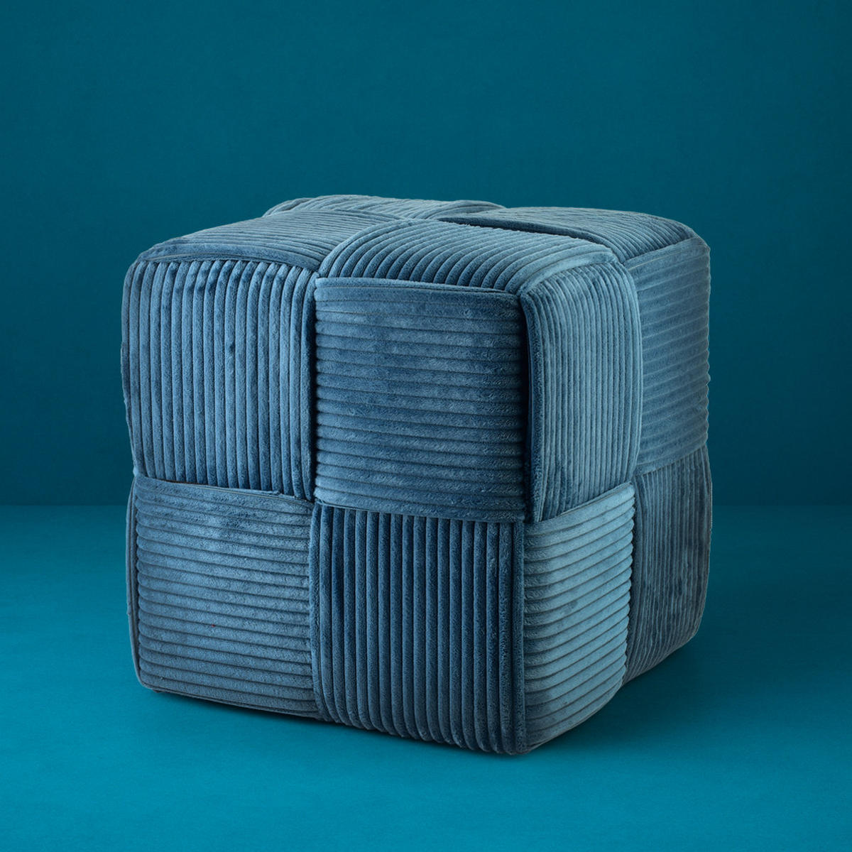 POUF Wiki dunkelblau 43/43/43 cm Textil - Dunkelblau, Textil (43/43/43cm) - Mondex