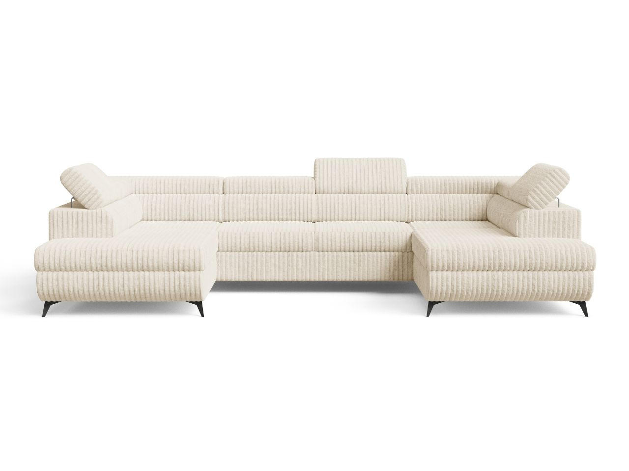 ECKSOFA U Argon Beige - Beige/Schwarz, Holz/Textil (322/190cm) - Graingold