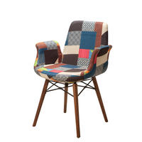 ARMLEHNENSTUHL ORLANDO mit Holzbeinen in multi-blau - Multicolor, Holz/Textil (61/82/52cm) - Stuhlmann